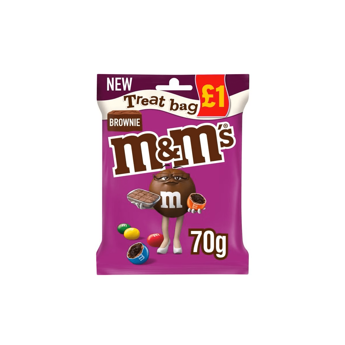 M&M'S BROWNIE CHOC BAG 70G X 16