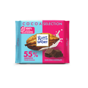 RITTER SPORT CACAO 55% GHANA  100G X 12