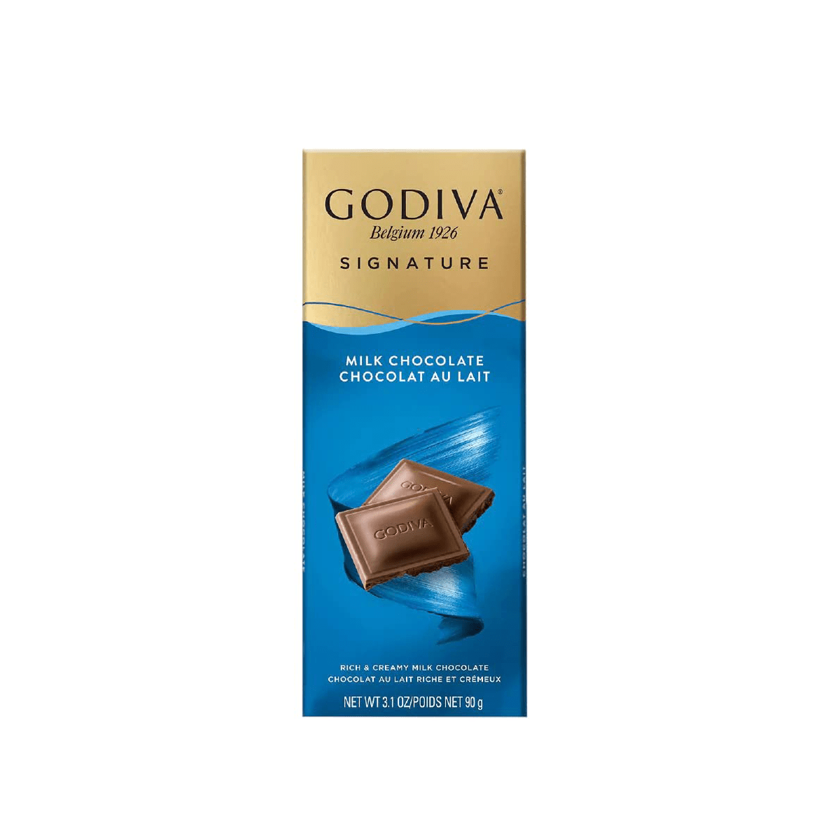 GODIVA SIGNATURE BARS MILK CHOCOLATE 90G X 20